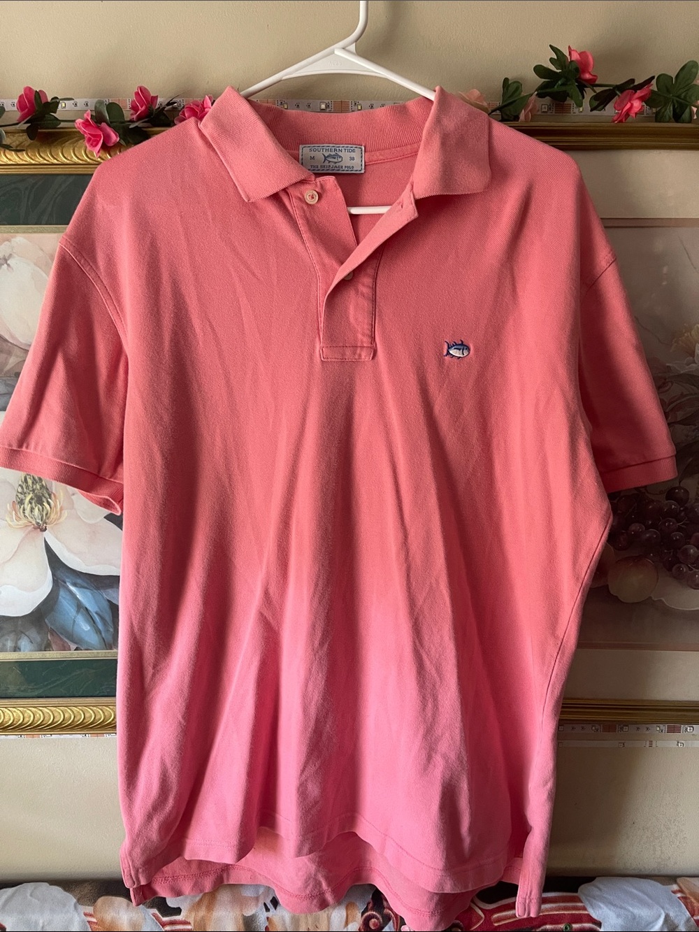 Southern Tide Coral Pink Polo Shirt